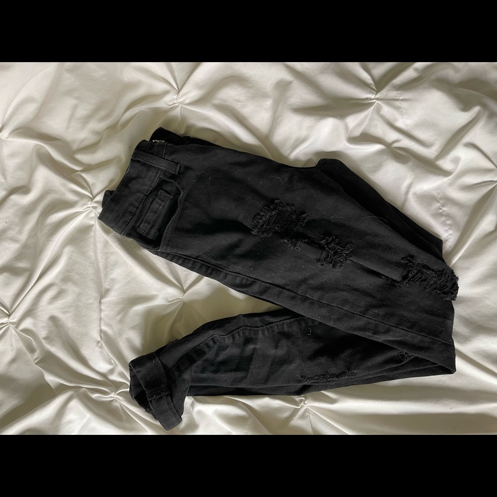 Black Fashion Nova ripped jeans. Barely worn